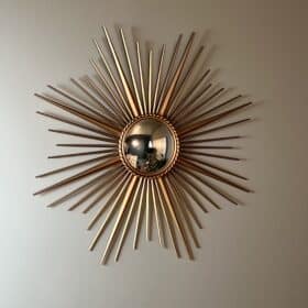 French 1950s–1960s Chaty Style Sunburst Mirror