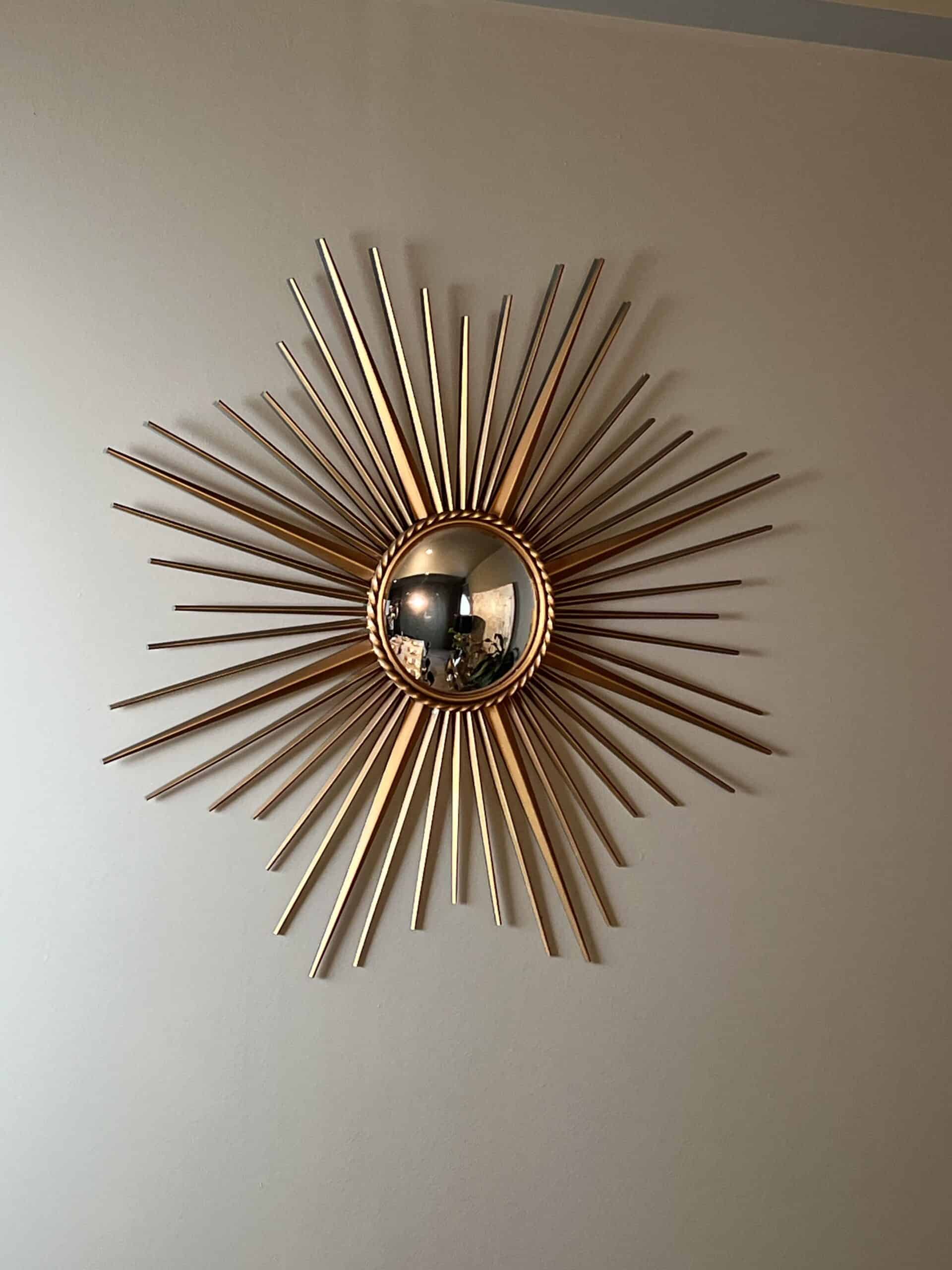 French 1950s–1960s Chaty Style Sunburst Mirror - View Four - Styylish
