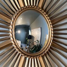 French 1950s–1960s Chaty Style Sunburst Mirror