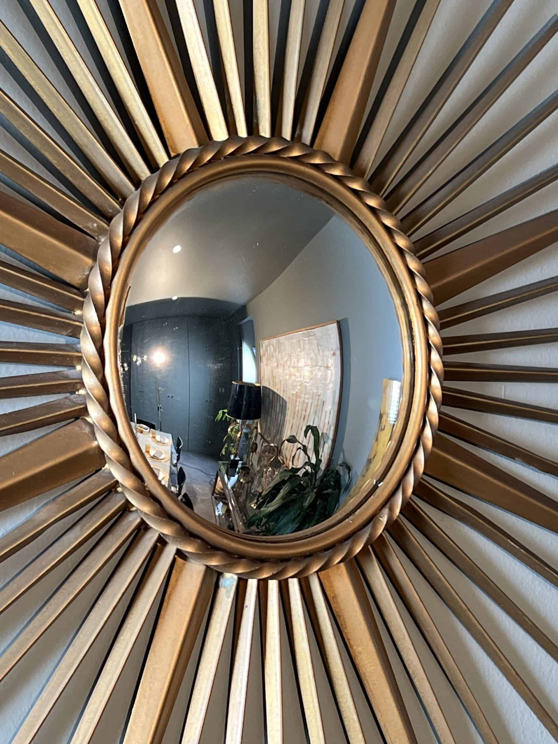 French 1950s–1960s Chaty Style Sunburst Mirror - Detail One - Styylish