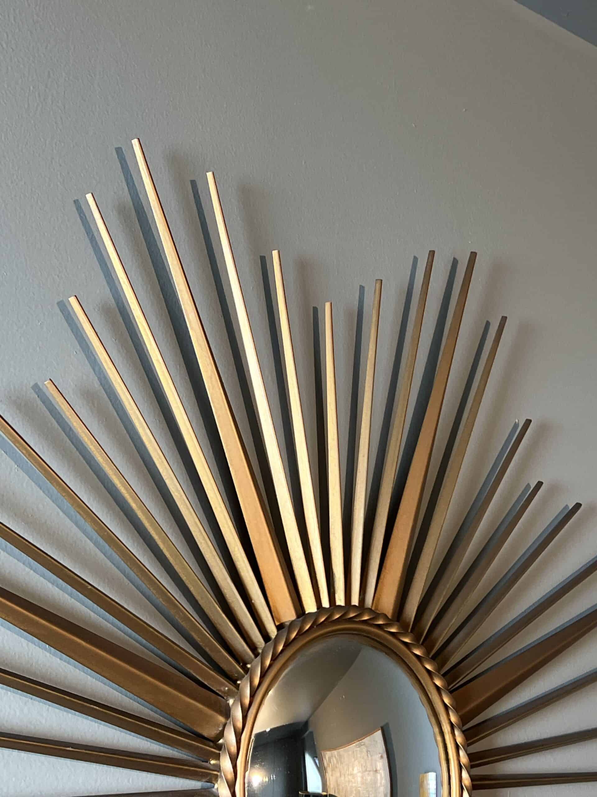 French 1950s–1960s Chaty Style Sunburst Mirror - Detail Four - Styylish