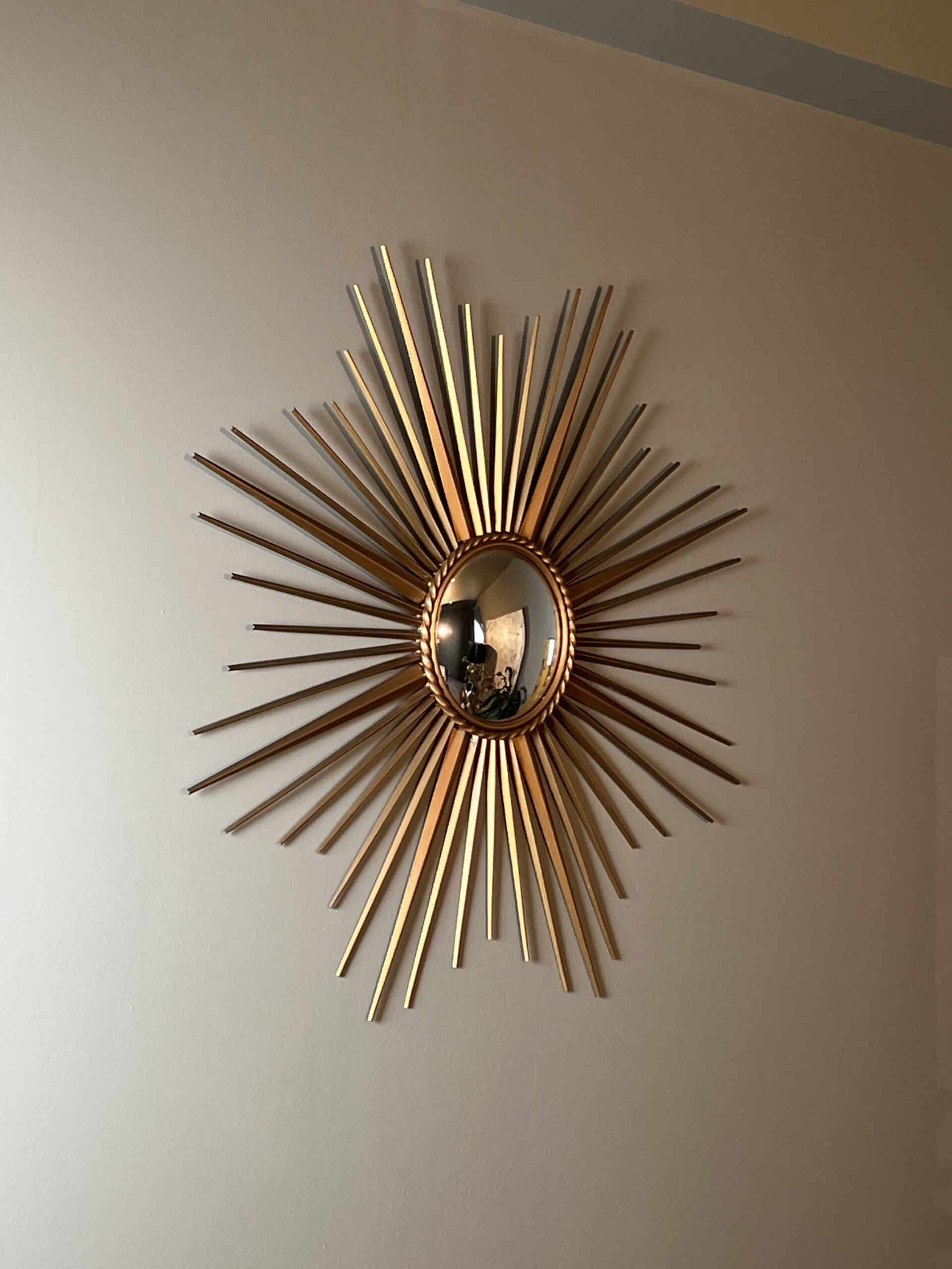French 1950s–1960s Chaty Style Sunburst Mirror - View Five - Styylish