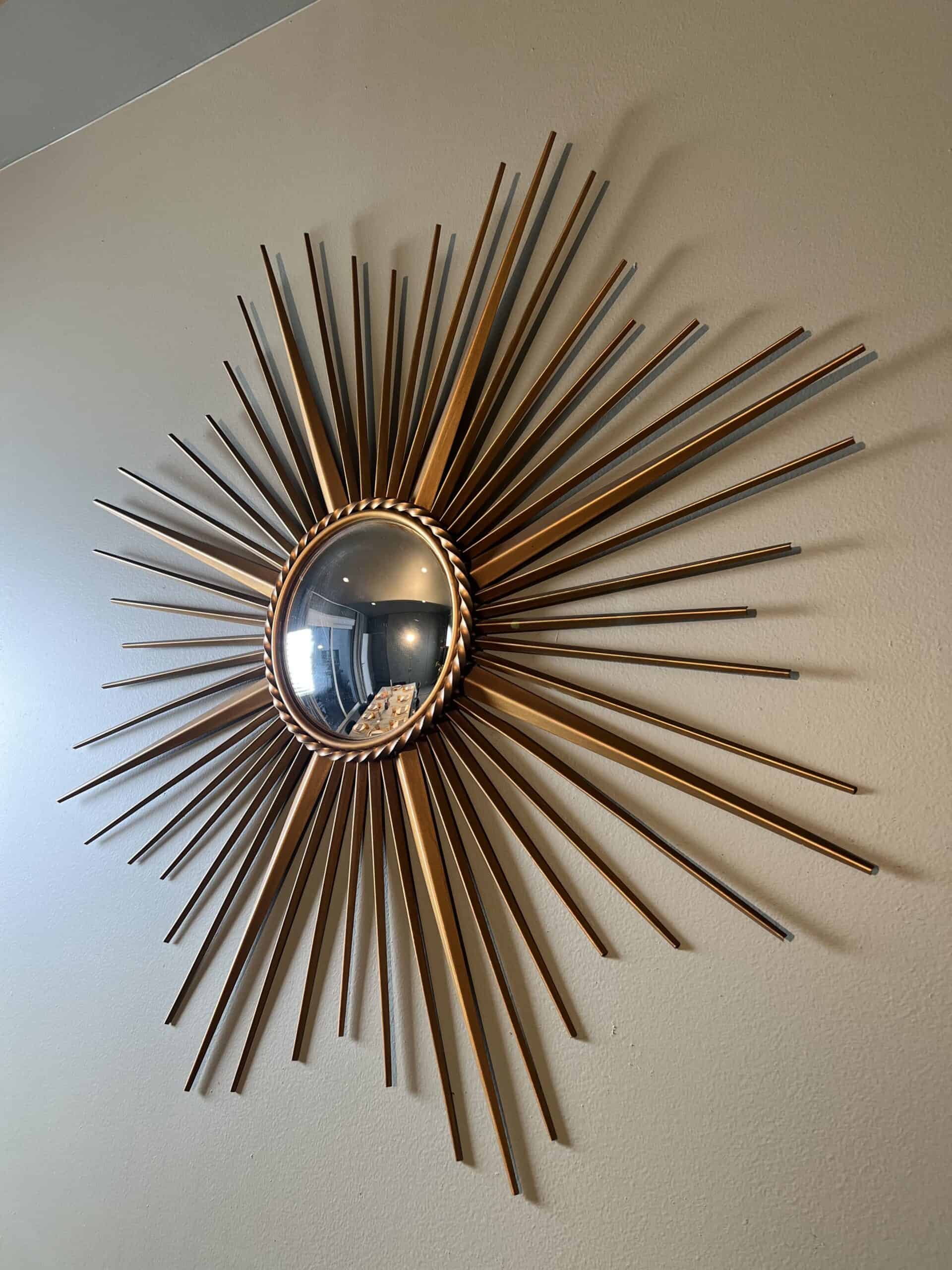 French 1950s–1960s Chaty Style Sunburst Mirror - View Six - Styylish