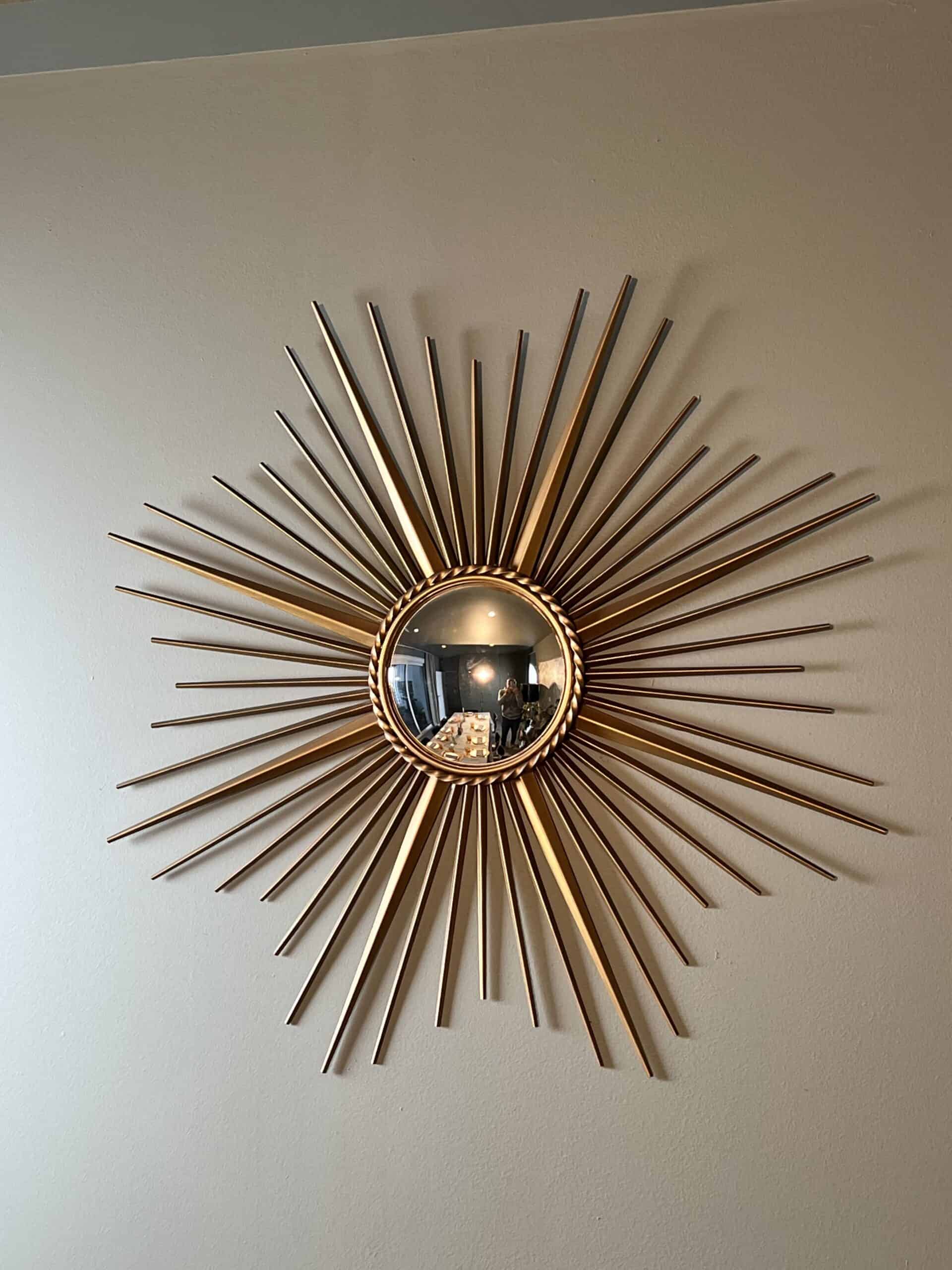 French 1950s–1960s Chaty Style Sunburst Mirror - View Eight - Styylish