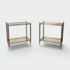 Pair of Maison Jansen Style Brass and Glass Side Tables - Styylish