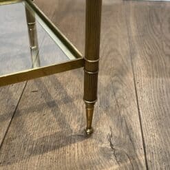 Pair of Maison Jansen Style Brass and Glass Side Tables - Foot Detail - Styylish