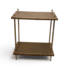 Maison Jansen Style Brass and Gilt-Tooled Leather Side Table - Styylish