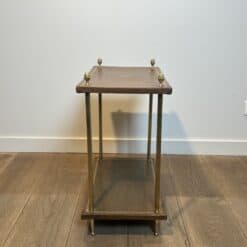 Maison Jansen Style Brass and Gilt-Tooled Leather Side Table - Side View - Styylish