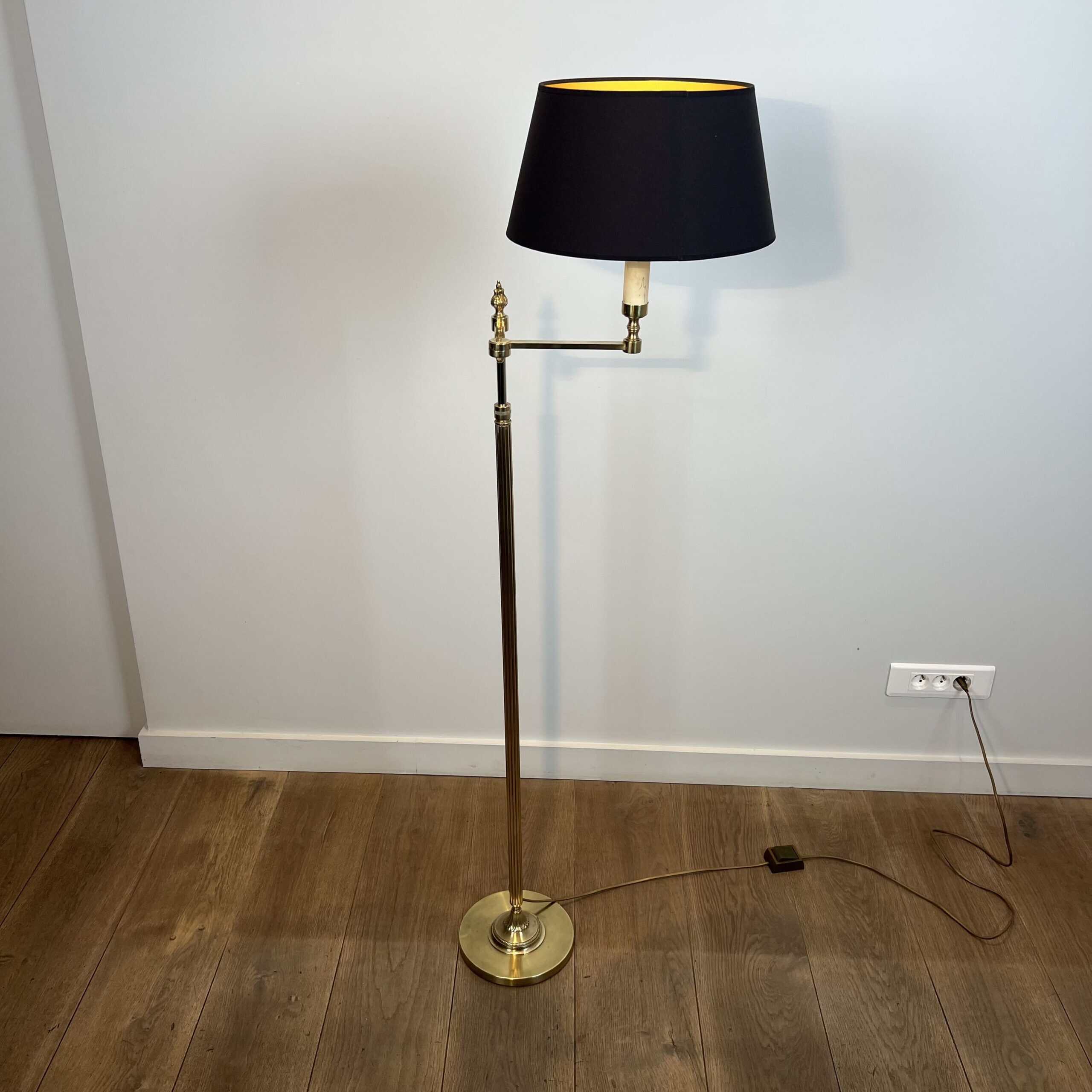 Neoclassical Gilt Brass Reading Lamp - View Three - Styylish