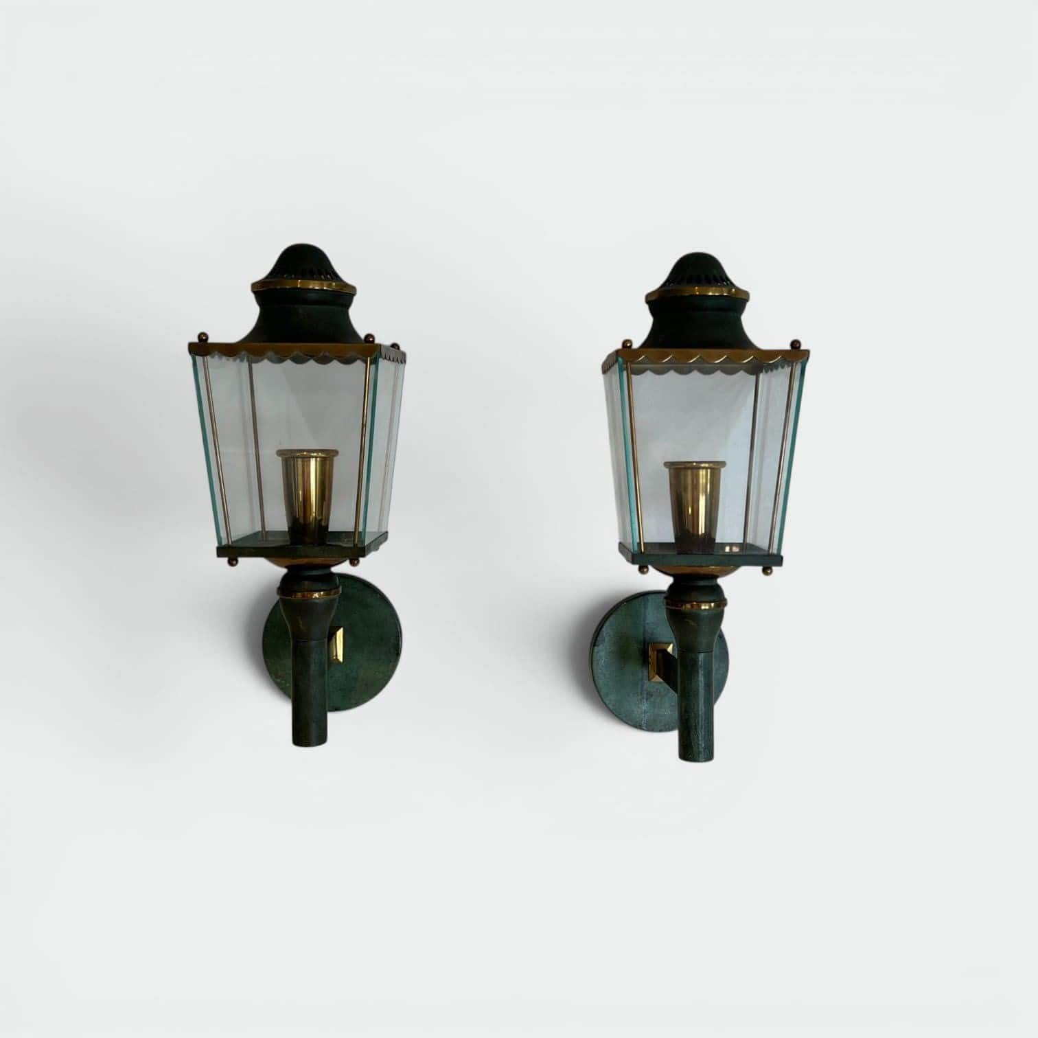 French Neoclassical Lantern Wall Sconces - Pair View Five - Styylish