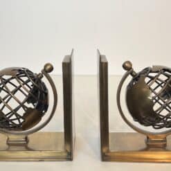 Patinated Brass Globe Bookends - Pair View One - Styylish