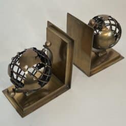 Patinated Brass Globe Bookends - Pair View Three - Styylish