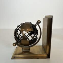 Patinated Brass Globe Bookends - Single View One - Styylish