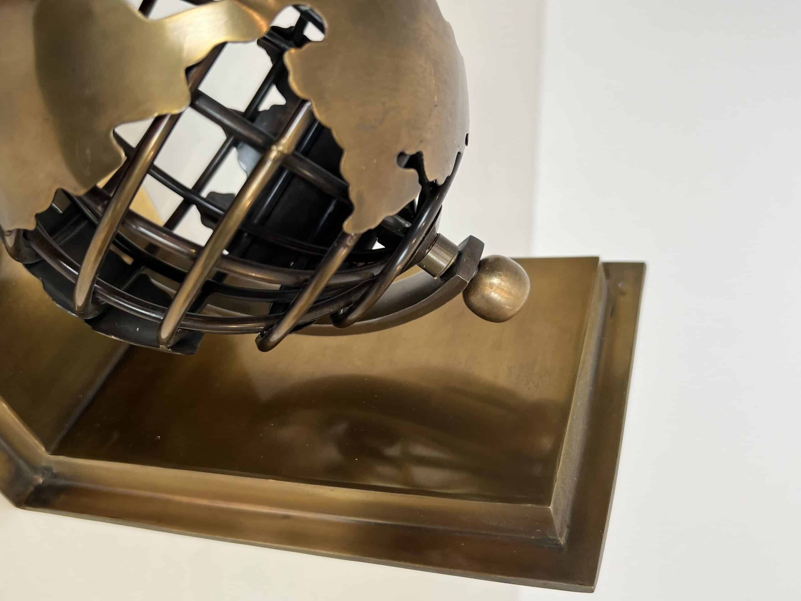 Patinated Brass Globe Bookends - Detail One - Styylish