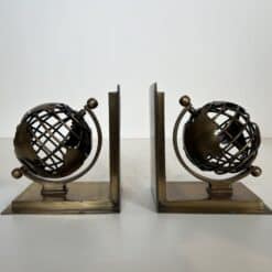 Patinated Brass Globe Bookends - Pair View Five - Styylish