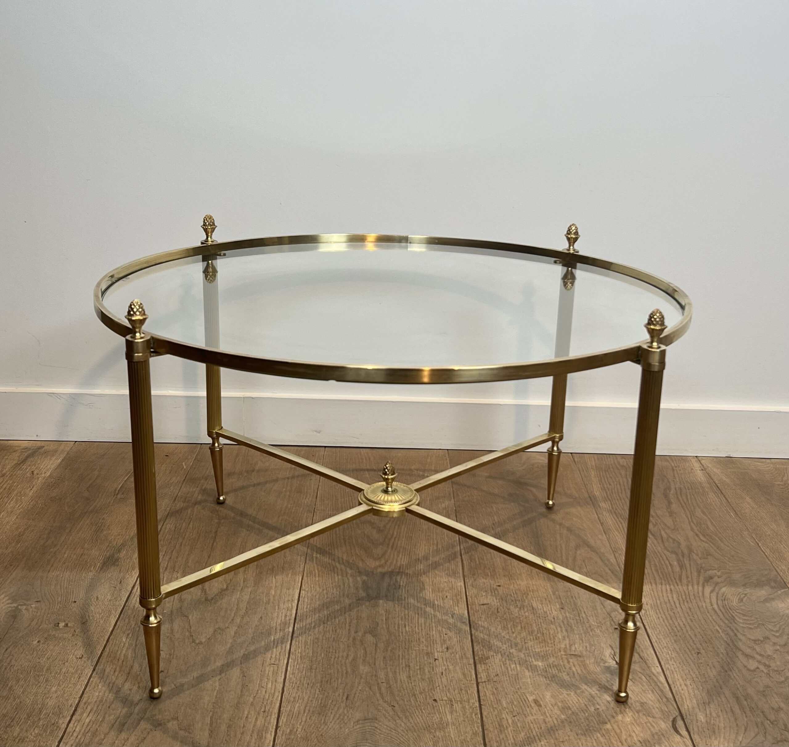 Maison Baguès Style Brass and Glass Coffee Table - View One - Styylish