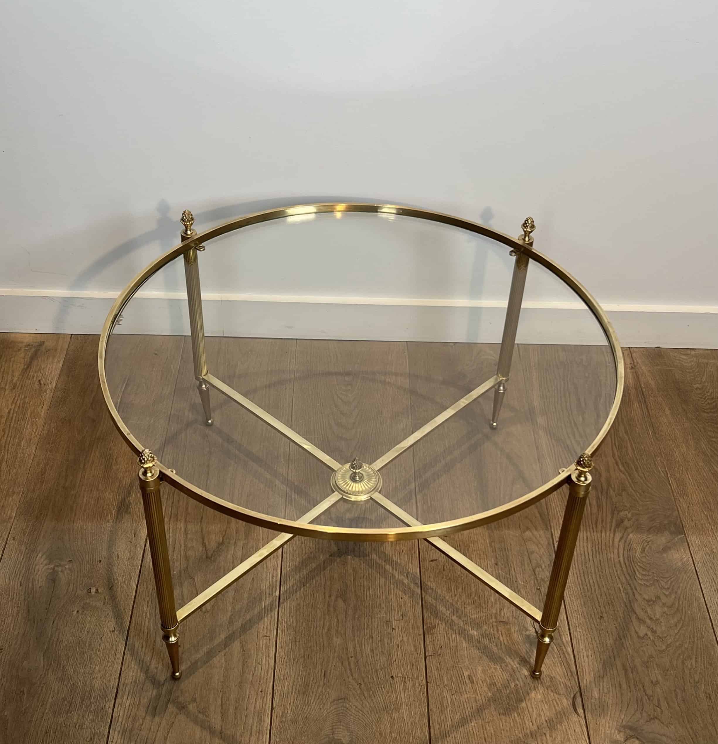 Maison Baguès Style Brass and Glass Coffee Table - View Two - Styylish