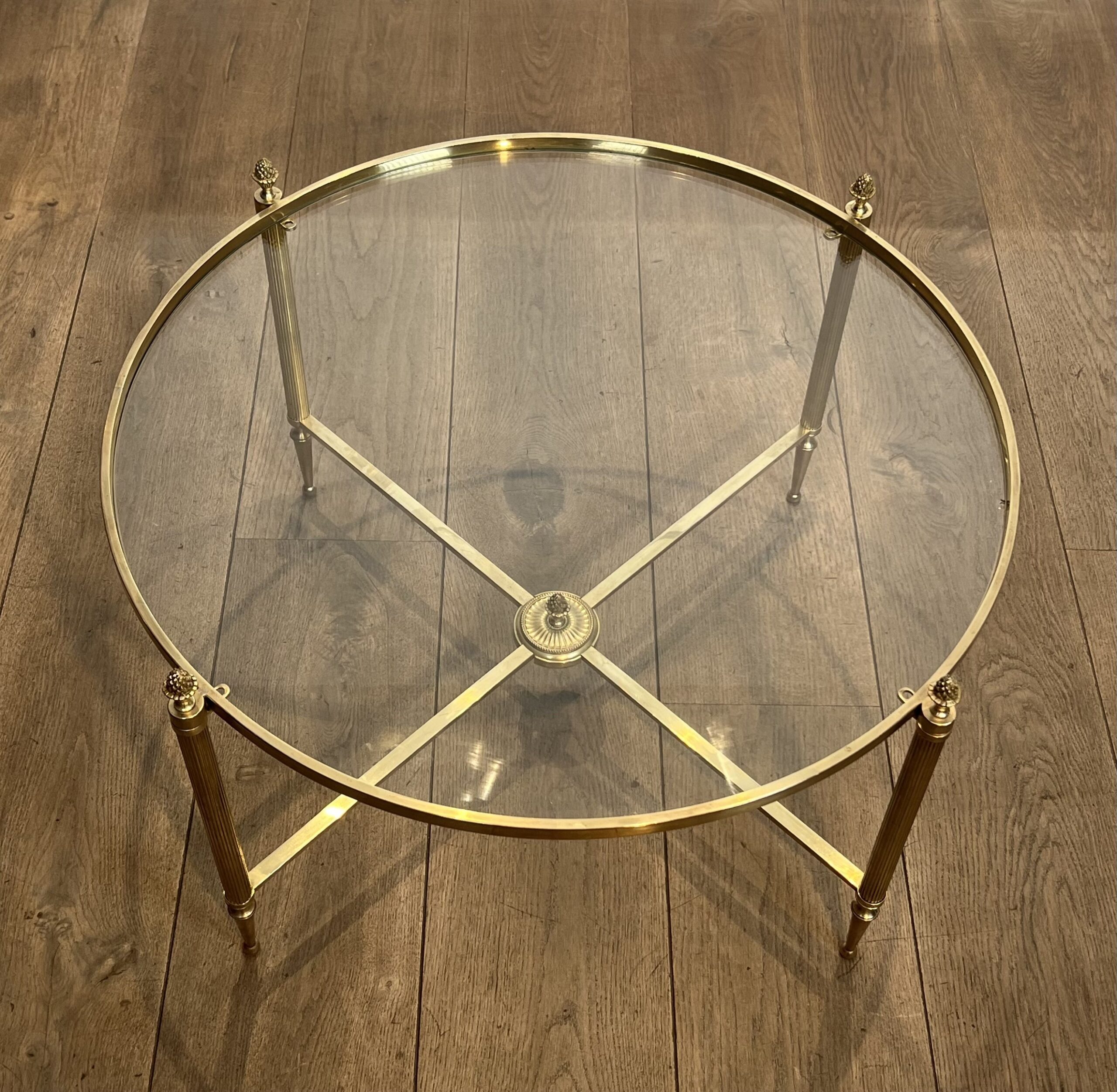 Maison Baguès Style Brass and Glass Coffee Table - View Six - Styylish