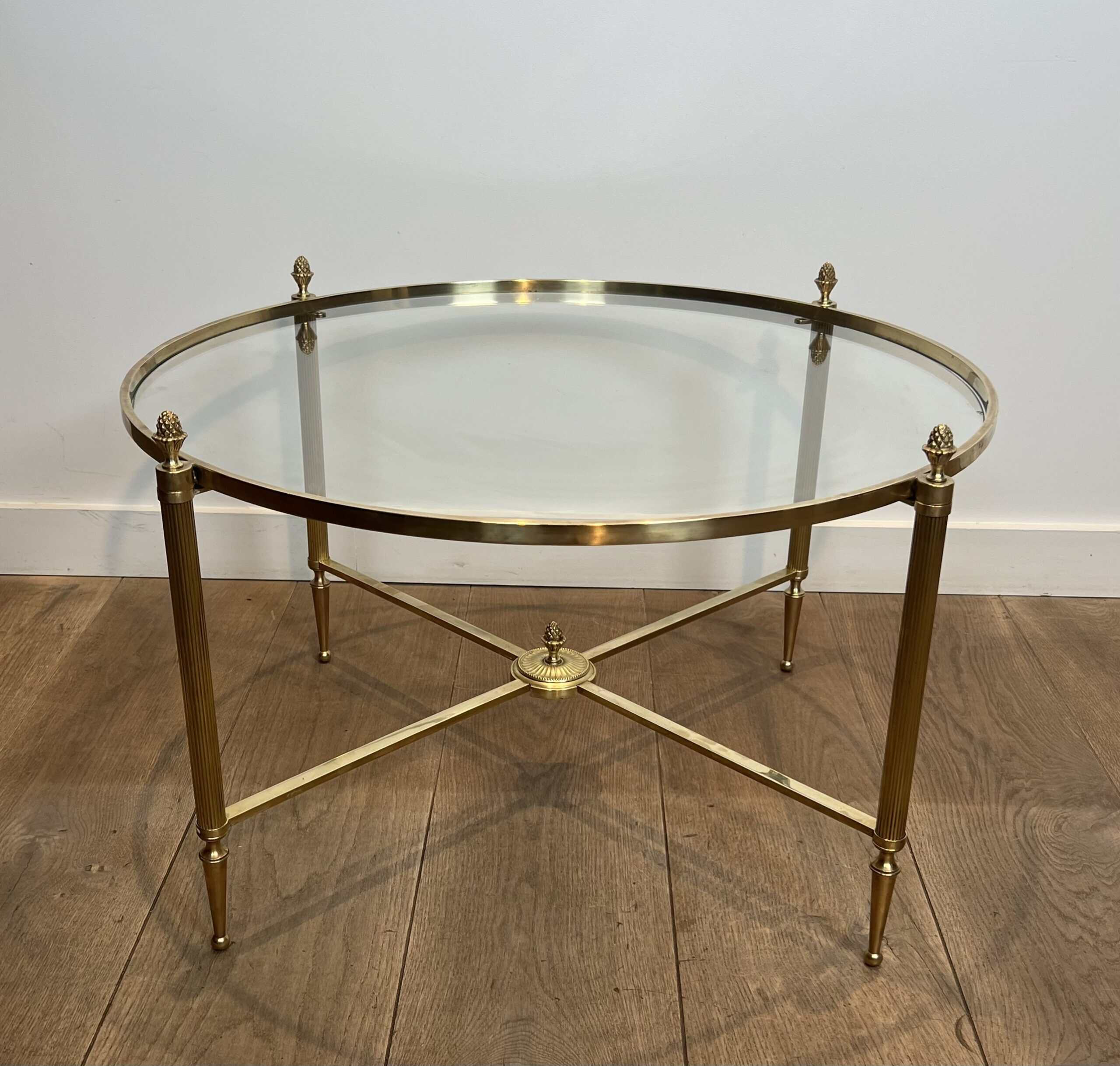 Maison Baguès Style Brass and Glass Coffee Table - View Nine - Styylish