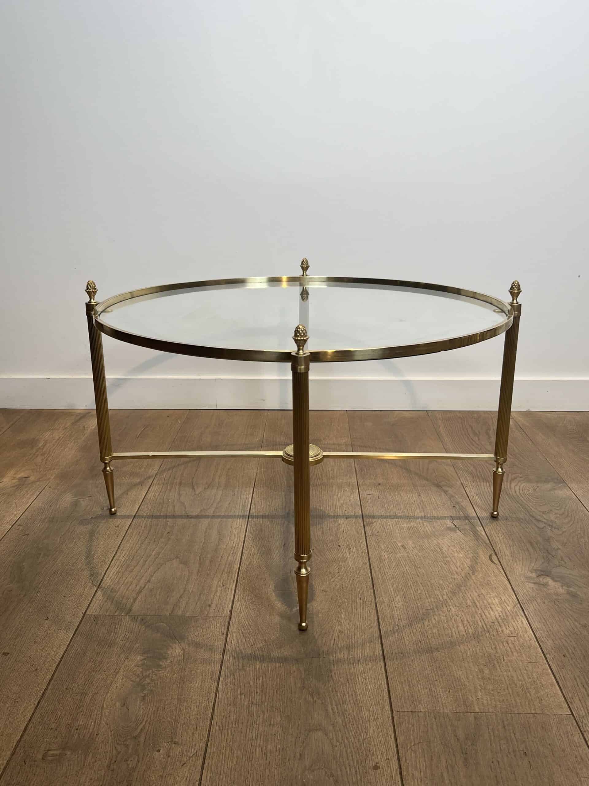 Maison Baguès Style Brass and Glass Coffee Table - View Three - Styylish