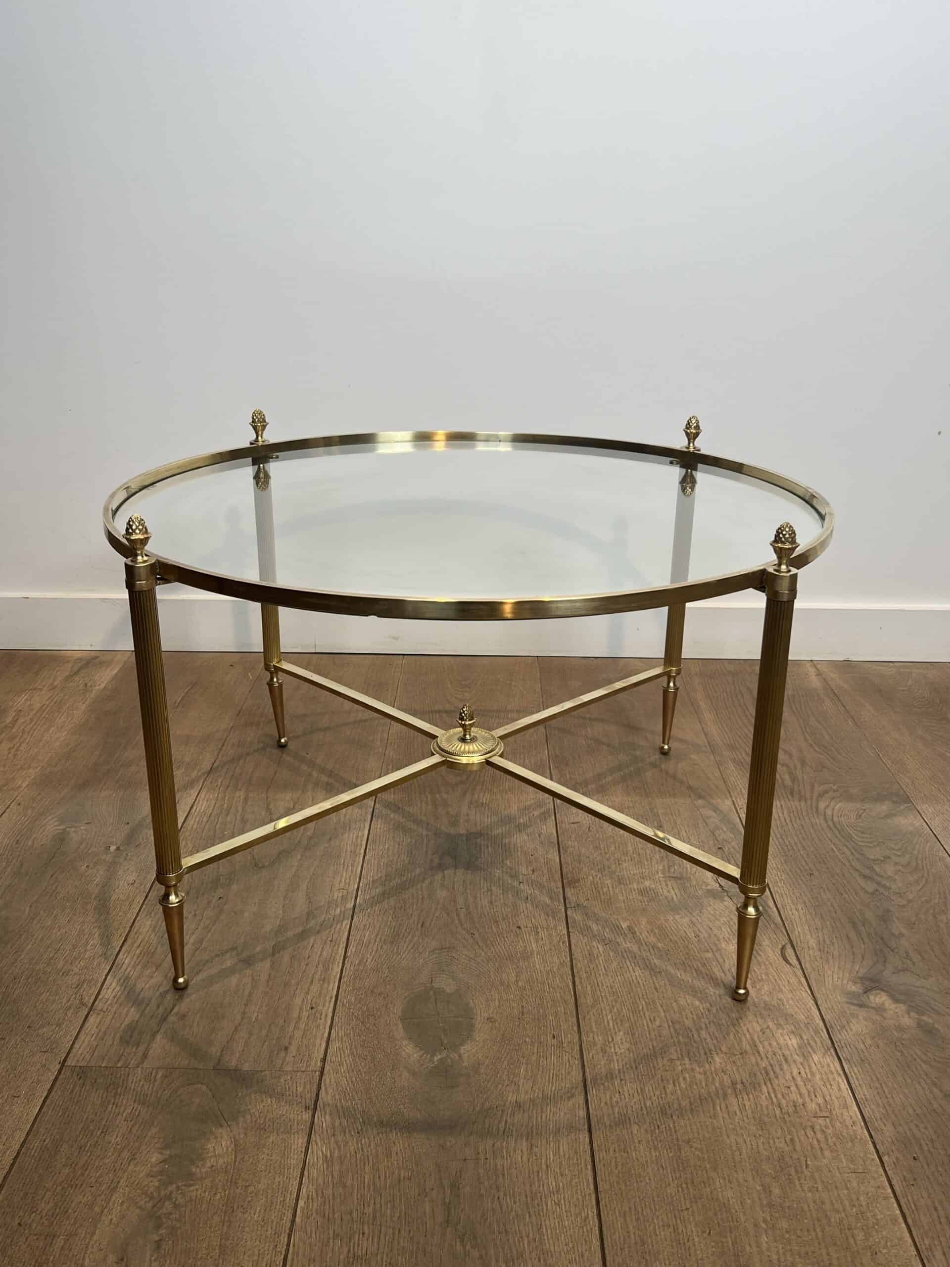 Maison Baguès Style Brass and Glass Coffee Table - View Seven - Styylish
