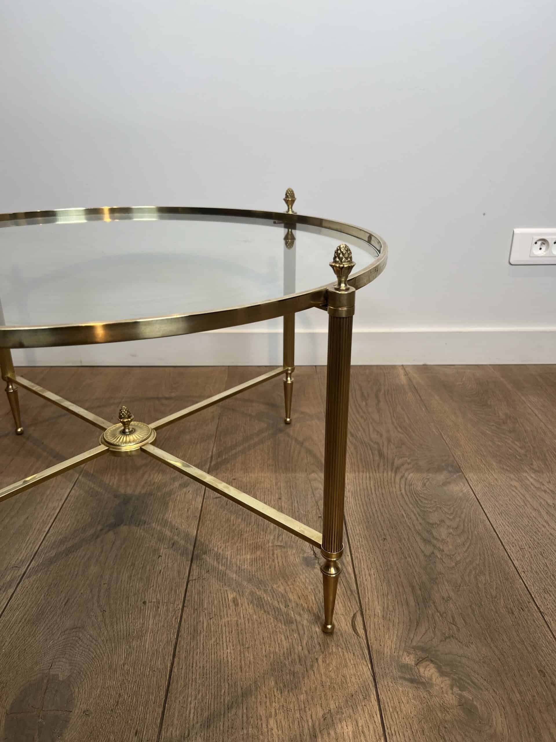 Maison Baguès Style Brass and Glass Coffee Table - View Five - Styylish
