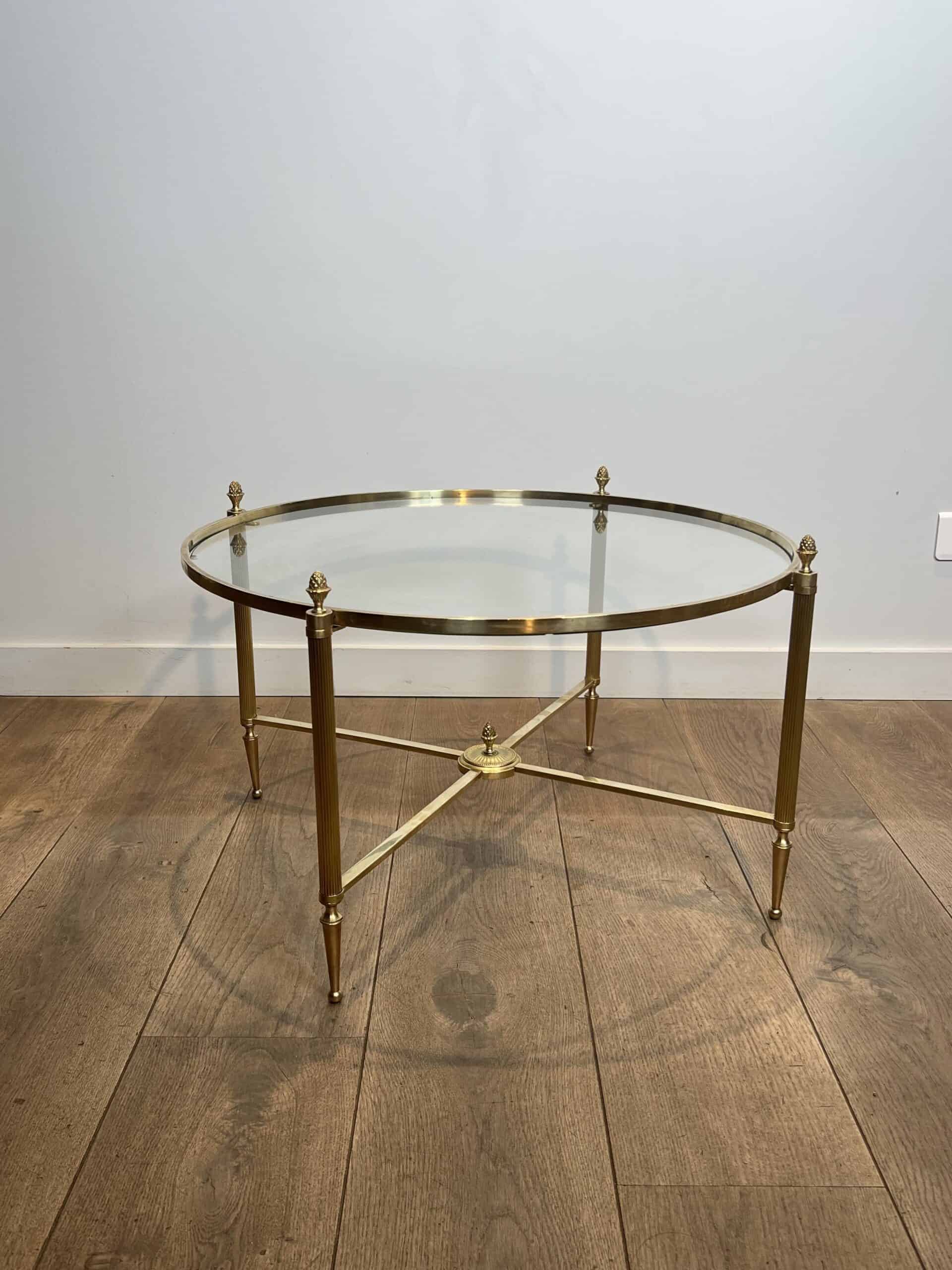 Maison Baguès Style Brass and Glass Coffee Table - View Eight - Styylish