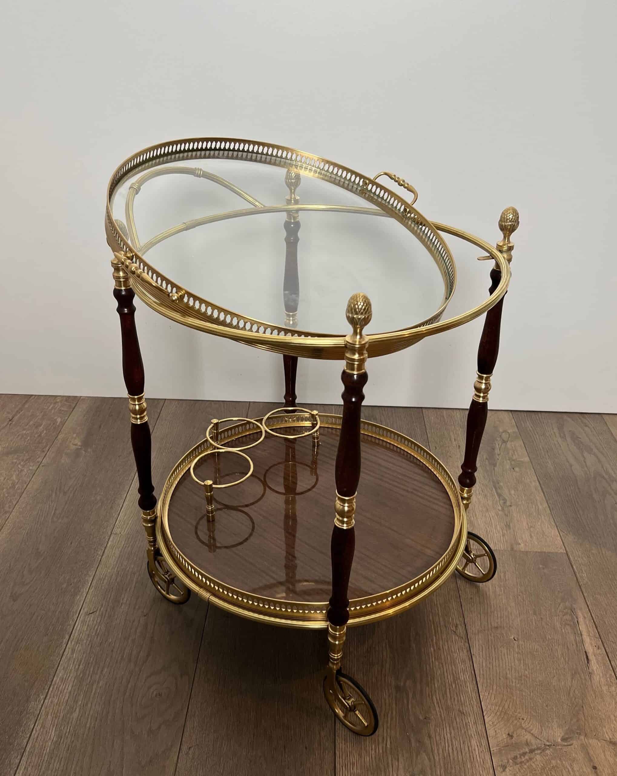 Maison Baguès Style Oval Bar Cart - View Three - Styylish
