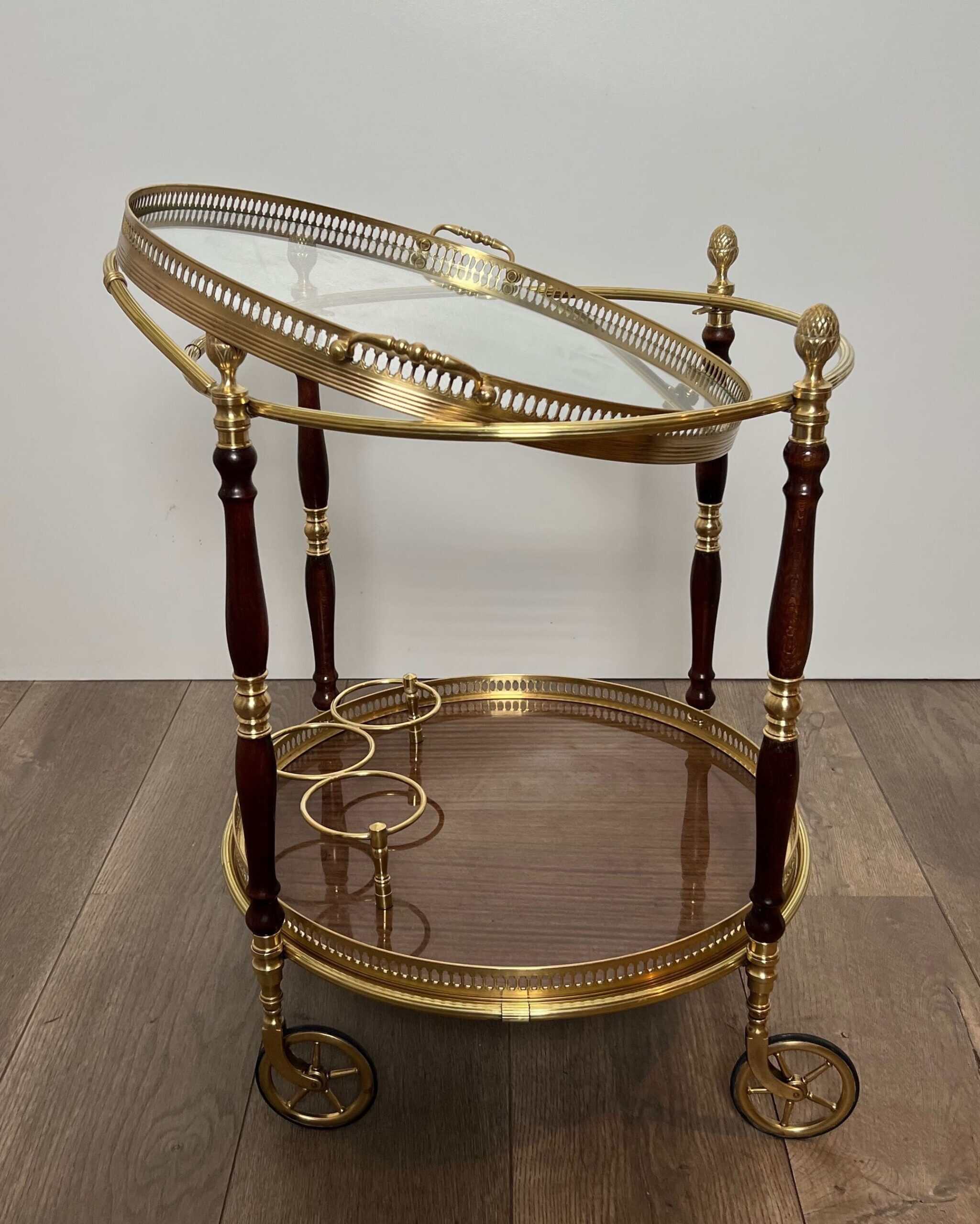 Maison Baguès Style Oval Bar Cart - View Six - Styylish