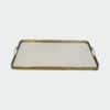 Maison Baguès Style Opaline Glass and Brass Serving Tray - Styylish