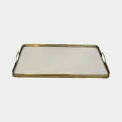 Maison Baguès Style Opaline Glass and Brass Serving Tray - Styylish