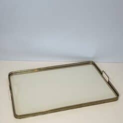 Maison Baguès Style Opaline Glass and Brass Serving Tray - View Two - Styylish