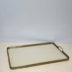 Maison Baguès Style Opaline Glass and Brass Serving Tray - View Four - Styylish
