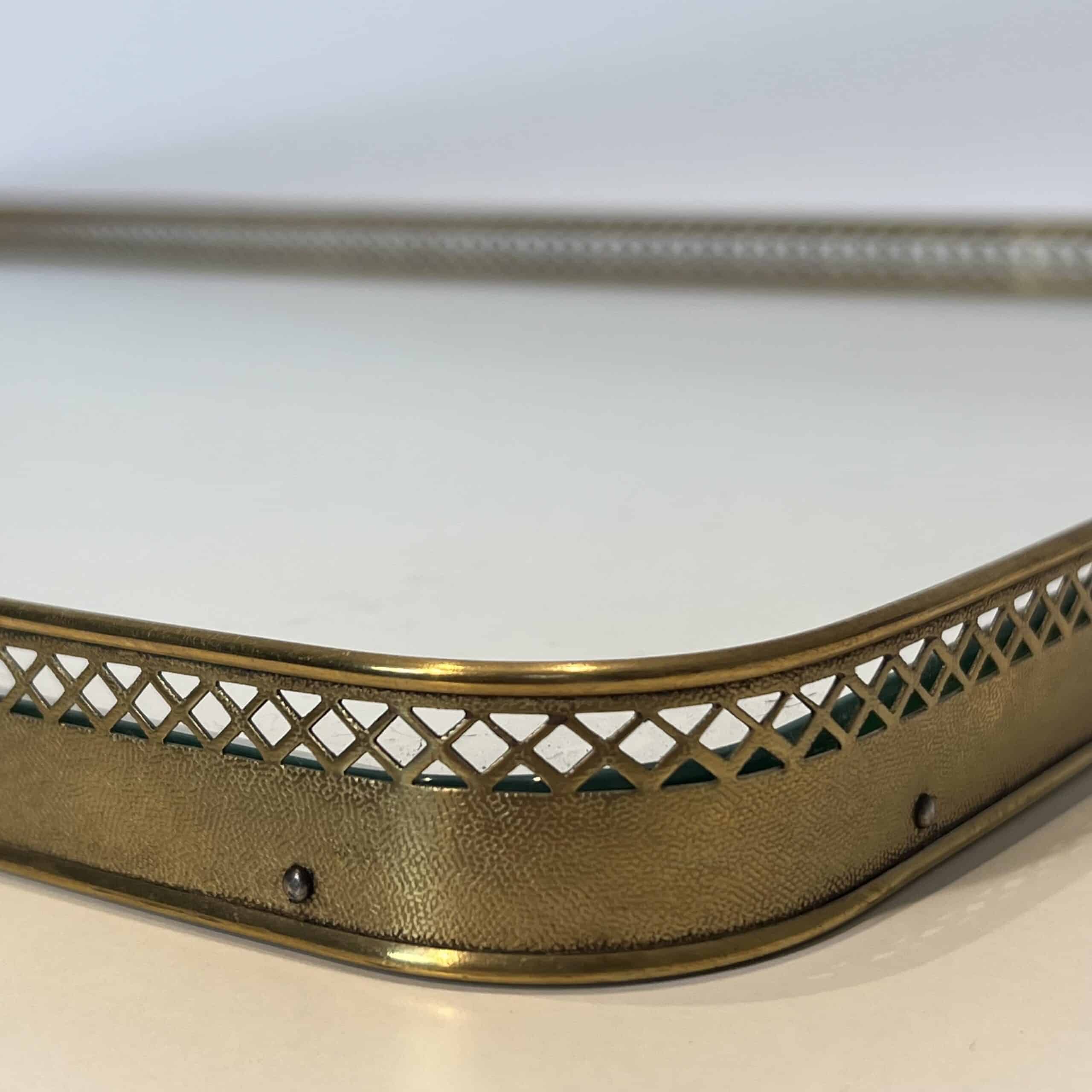 Maison Baguès Style Opaline Glass and Brass Serving Tray - Detail Six - Styylish