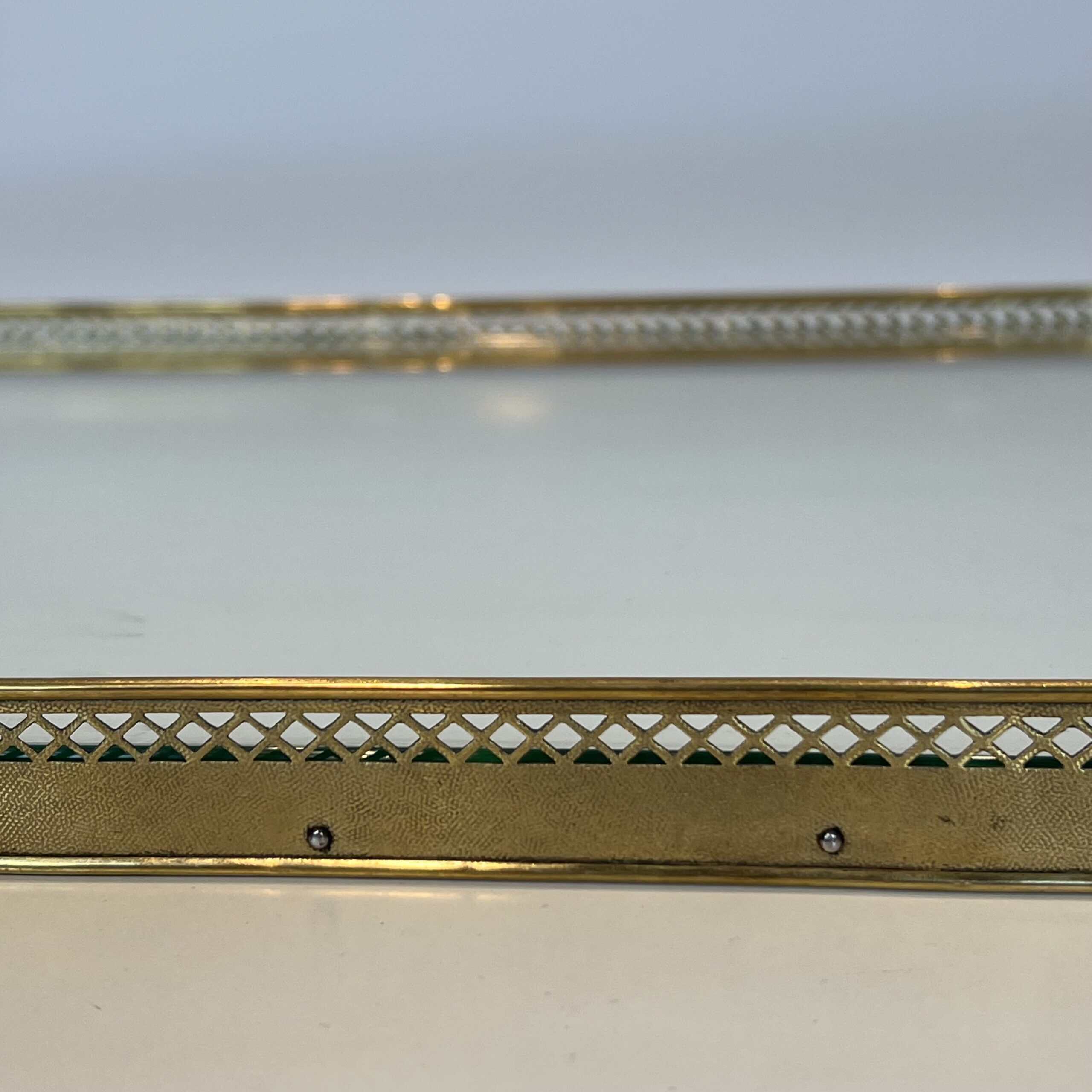Maison Baguès Style Opaline Glass and Brass Serving Tray - Detail Five - Styylish