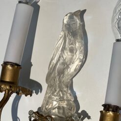 Pair of Maison Baguès Style Parrot Crystal Glass Sconces - Detail Two - Styylish