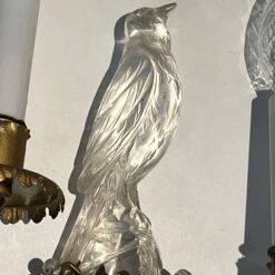 Pair of Maison Baguès Style Parrot Crystal Glass Sconces - Detail Three - Styylish