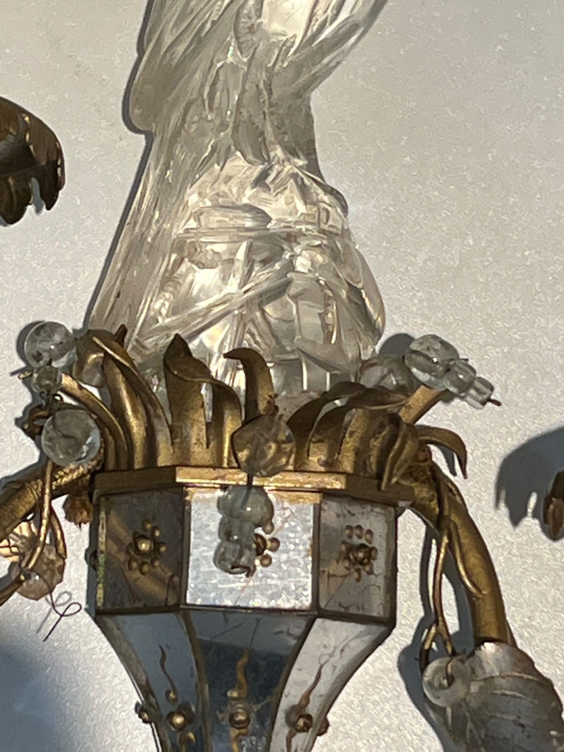 Pair of Maison Baguès Style Parrot Crystal Glass Sconces - Detail Five - Styylish