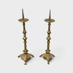 Pair of 18th-Century Style Gilt Brass Pricket Candlesticks - Styylish