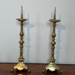 Pair of 18th-Century Style Gilt Brass Pricket Candlesticks - Pair View Three - Styylish
