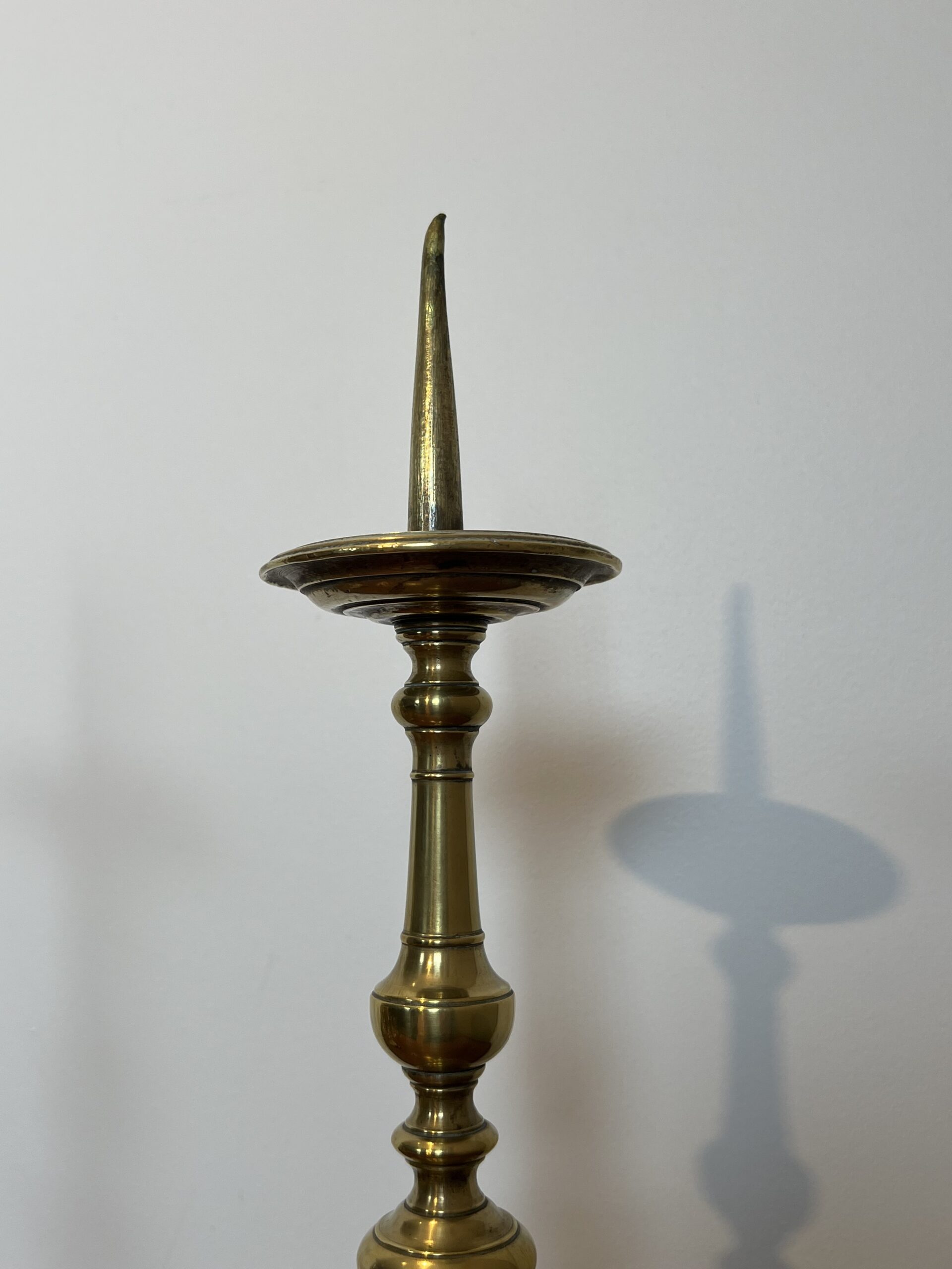 Pair of 18th-Century Style Gilt Brass Pricket Candlesticks - Single View Two - Styylish
