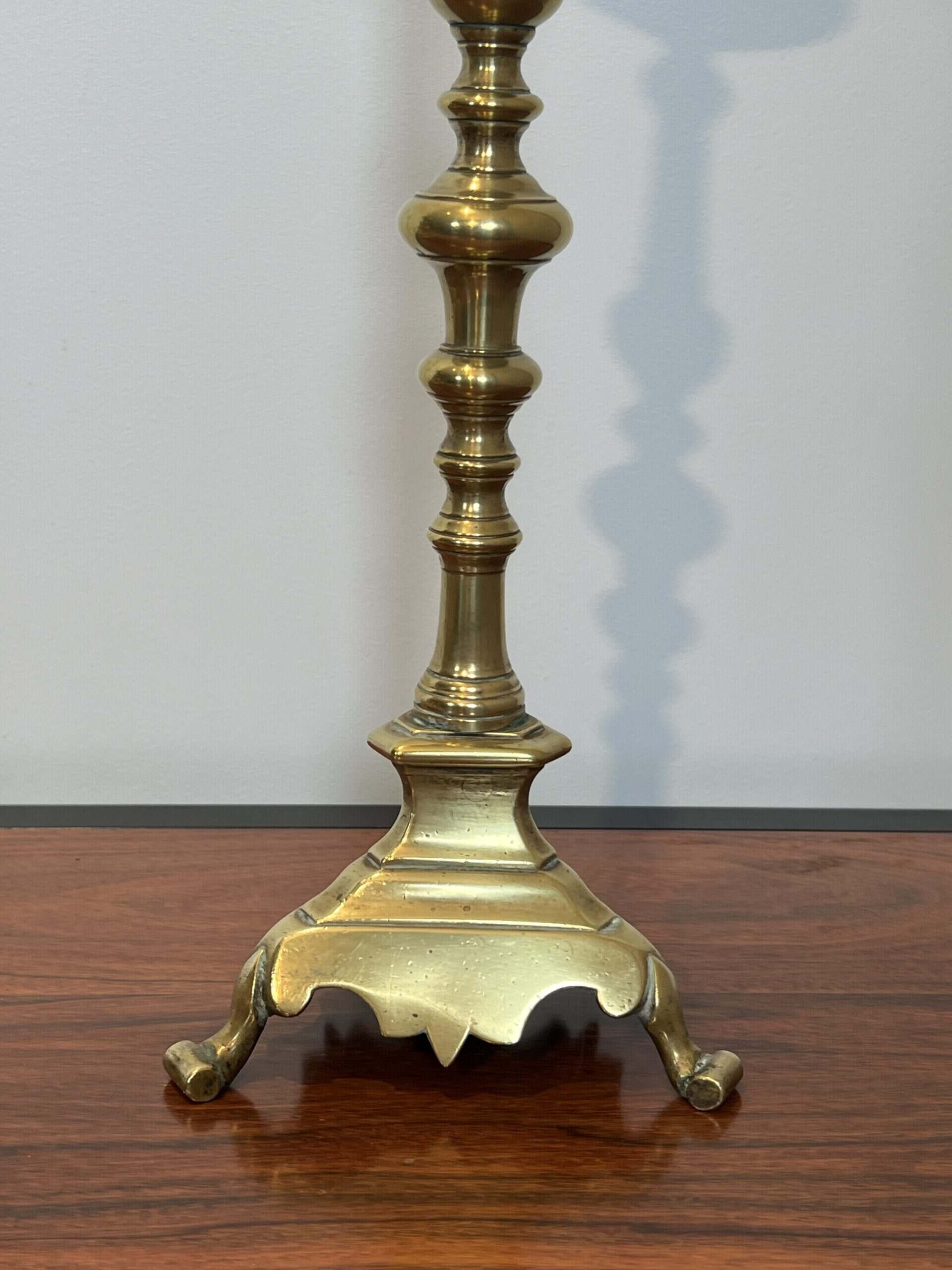 Pair of 18th-Century Style Gilt Brass Pricket Candlesticks - Single View Three - Styylish