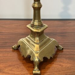 Pair of 18th-Century Style Gilt Brass Pricket Candlesticks - Base Detail - Styylish