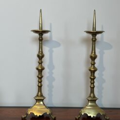 Pair of 18th-Century Style Gilt Brass Pricket Candlesticks - Pair View Five - Styylish