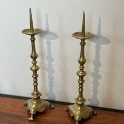 Pair of 18th-Century Style Gilt Brass Pricket Candlesticks - Pair View Six - Styylish