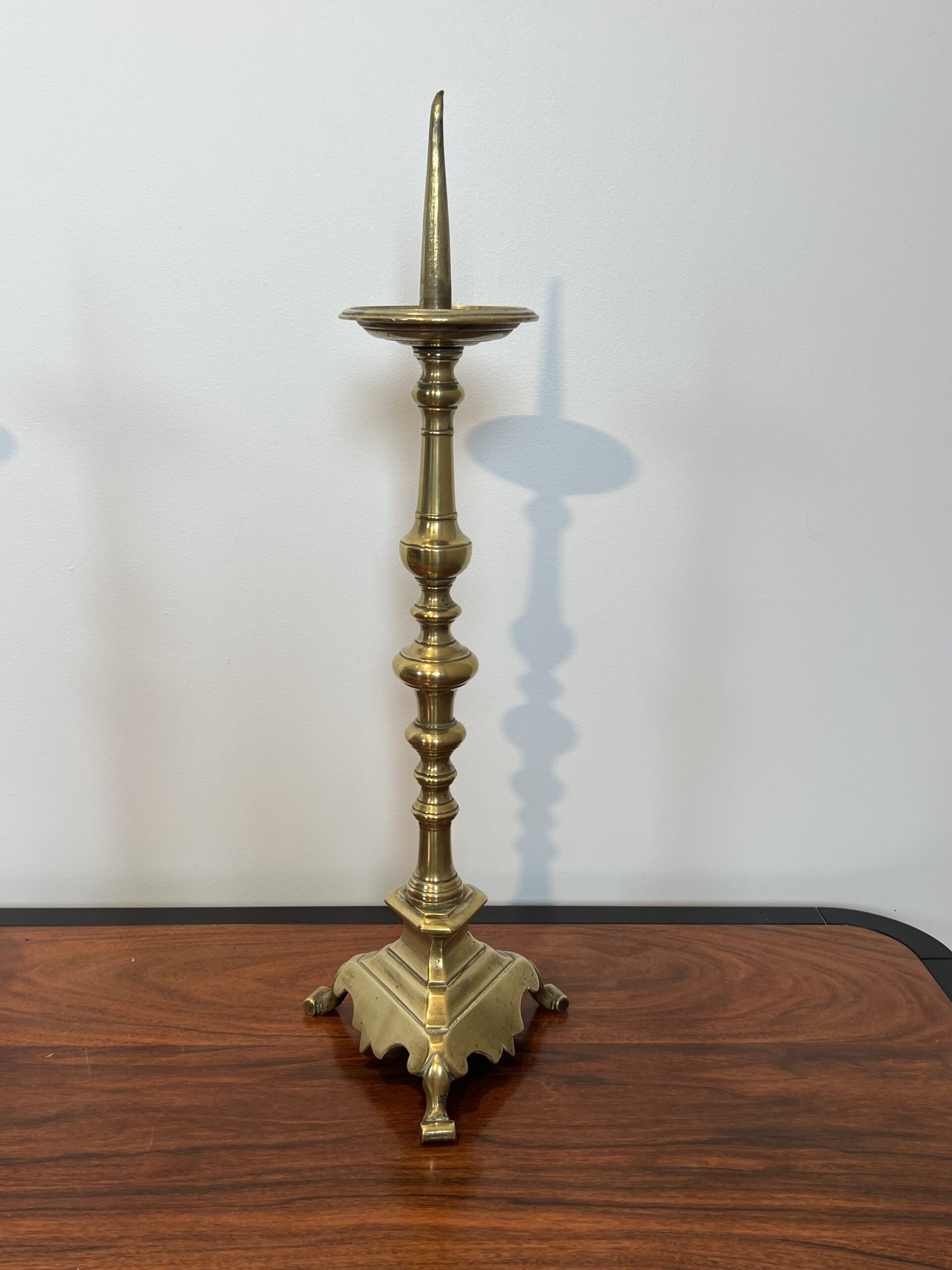 Pair of 18th-Century Style Gilt Brass Pricket Candlesticks - Single View Four - Styylish
