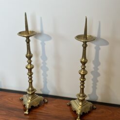 Pair of 18th-Century Style Gilt Brass Pricket Candlesticks - Pair View Seven - Styylish