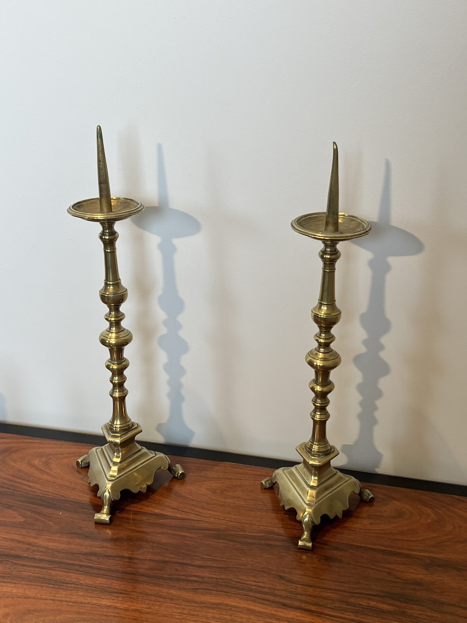 Pair of 18th-Century Style Gilt Brass Pricket Candlesticks - Pair View Seven - Styylish