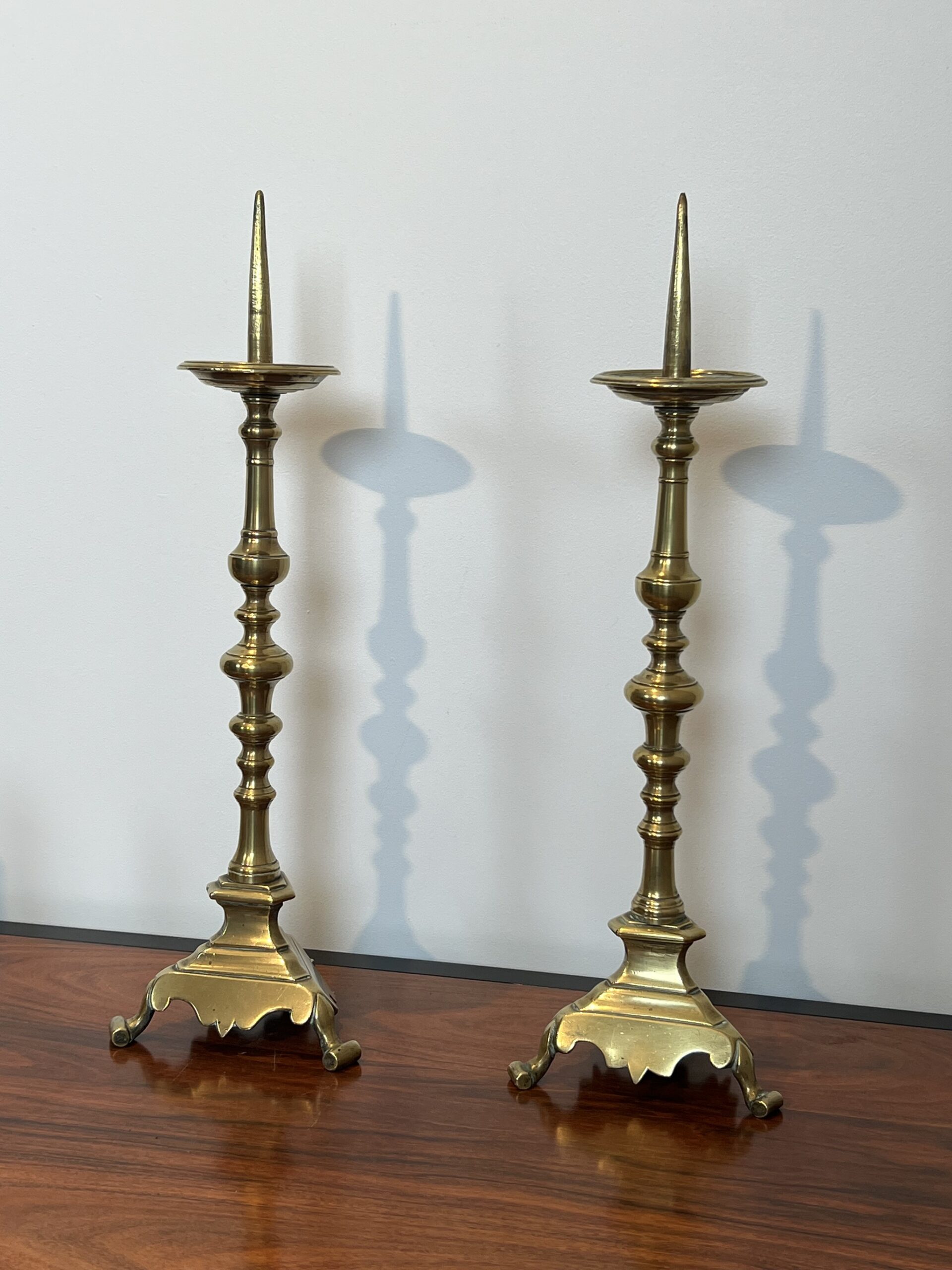 Pair of 18th-Century Style Gilt Brass Pricket Candlesticks - Pair View Eight - Styylish