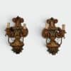 Pair of Italian Polychrome Carved Wood Wall Lights - Styylish